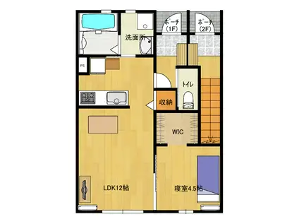 アイティ豊水B棟(1LDK/1階)の間取り写真