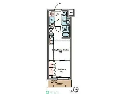 LUMINOUSつつじヶ丘(1LDK/4階)の間取り写真