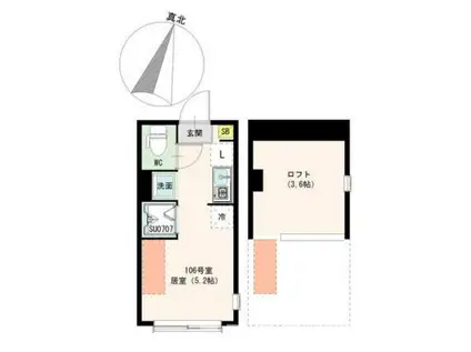 ソラリエ大泉学園(ワンルーム/1階)の間取り写真