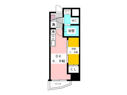 メインステージ上石神井(1DK/5階)の間取り写真