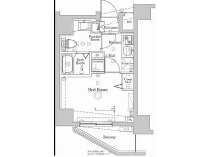 ラフィスタ川崎5(1K/4階)の間取り写真