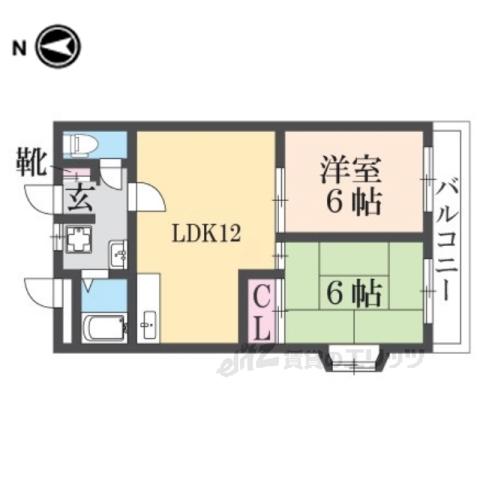 AMITY桜井(2LDK/4階)の間取り写真