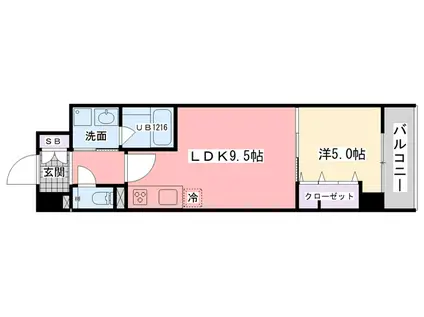 SOHO.EST.GARDEN(1LDK/6階)の間取り写真