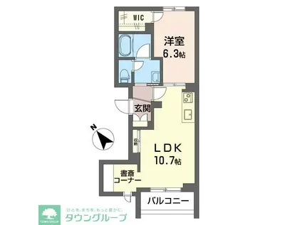 ラ・シャンス(1LDK/2階)の間取り写真