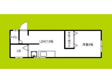 エスタバウ南堀江C(1DK/4階)の間取り写真