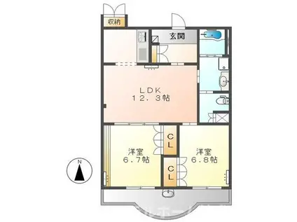スターガーデン新栄(2LDK/3階)の間取り写真