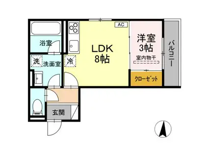 D-RESIDENCE吉津(1LDK/3階)の間取り写真