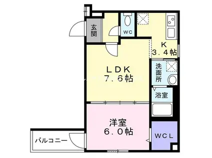 フジパレス三国ヶ丘サウス(1LDK/1階)の間取り写真