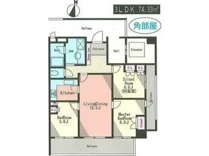 イイダアネックスV(3LDK/4階)の間取り写真