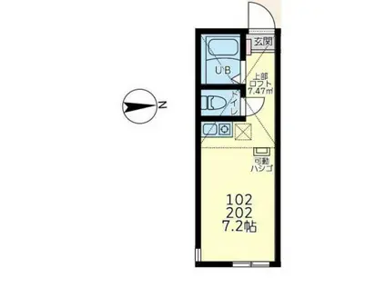 ユナイト戸塚アリッサム(ワンルーム/1階)の間取り写真