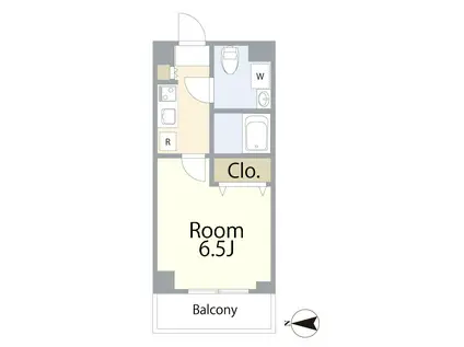 辻村屋ビル(1K/6階)の間取り写真