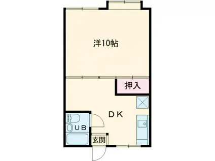 丸の内ビル(1DK/3階)の間取り写真