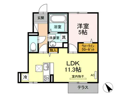 フォレストパークサイド瀬口(1LDK/1階)の間取り写真