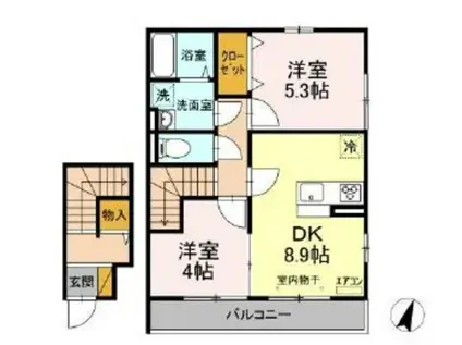 トップXIII(3LDK/2階)の間取り写真