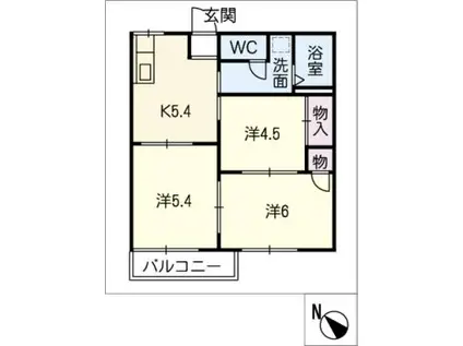 タウン戸ヶ崎(3K/2階)の間取り写真