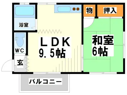 ハイツ工藤(1LDK/2階)の間取り写真