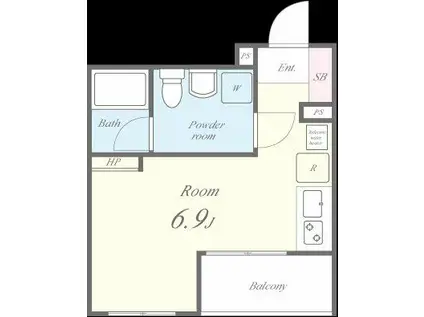 ランドヴィル千住柳町(ワンルーム/1階)の間取り写真