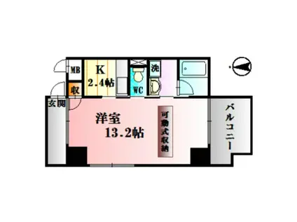 アーバンライフ中筋(1K/5階)の間取り写真