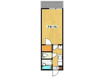 グランデル黒髪(1K/2階)の間取り写真