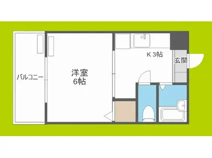 NS法円坂(1DK/4階)の間取り写真