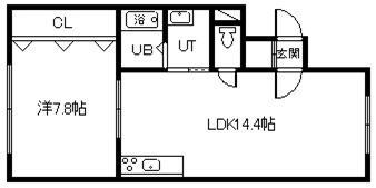 グランデVIII(1LDK/1階)の間取り写真
