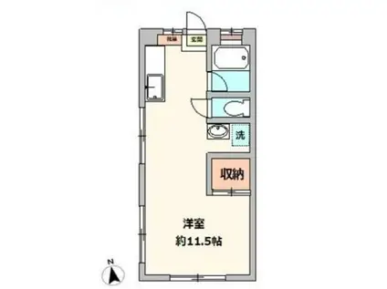 カツラマンション(ワンルーム/2階)の間取り写真