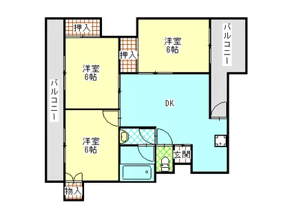 コーポサトウII(3DK/3階)の間取り写真