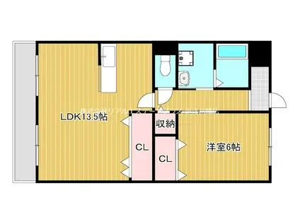 エクシブII番館(1LDK/4階)の間取り写真