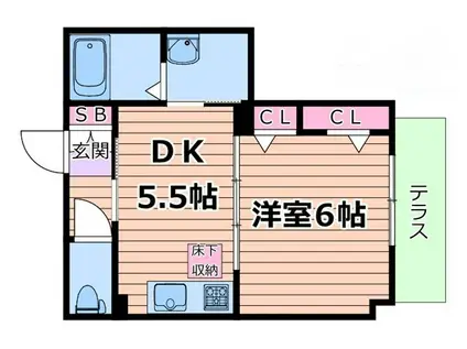 SHAMAISON JIJI(1DK/2階)の間取り写真