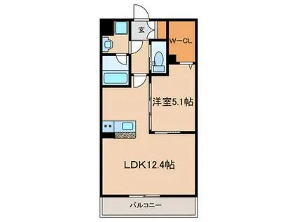 第三平野レジデンス(1LDK/1階)の間取り写真