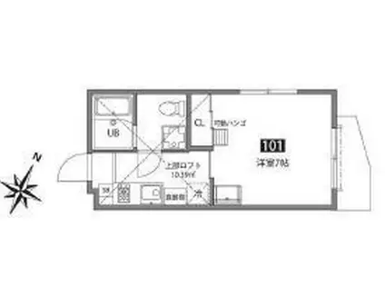 ルーブル鷺宮ウエスト(1K/1階)の間取り写真