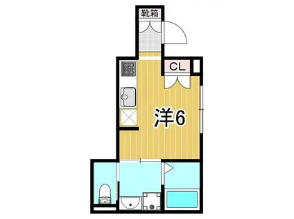 つくばエクスプレス 六町駅 徒歩3分 2階建 築2年(ワンルーム/1階)の間取り写真