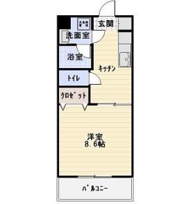 プラセール(1K/3階)の間取り写真