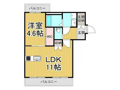 MICAELENOKURAKUEN(1LDK/3階)の間取り写真
