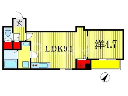 フィオラソガ(1LDK/3階)の間取り写真