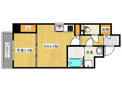 ララ・クスタ(1DK/4階)の間取り写真