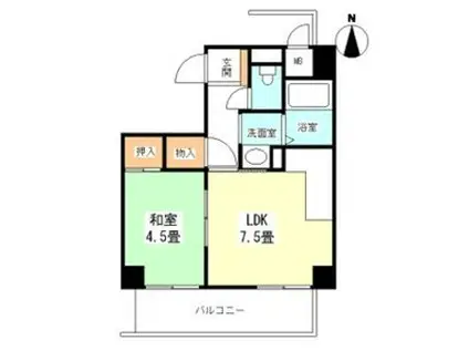 カサグランデ服部(1DK/3階)の間取り写真