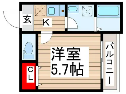 グレイシャス検見川(1K/2階)の間取り写真