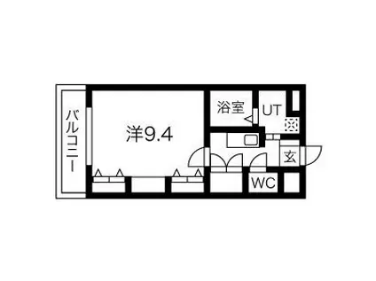 リンデン東薬院(1K/4階)の間取り写真