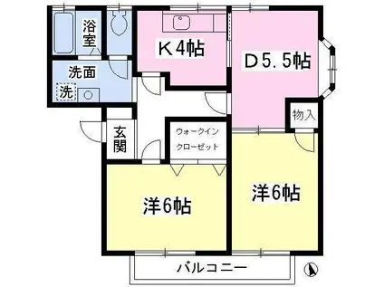 ストークハウスC(2DK/2階)の間取り写真