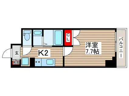 アルファプライム東陽町(1K/9階)の間取り写真