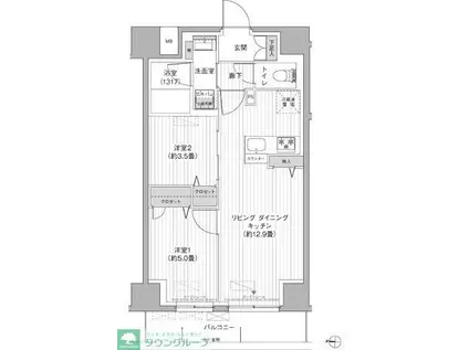 YS本所(2LDK/2階)の間取り写真
