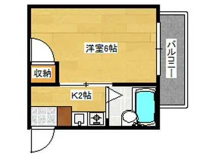 メタリックヴィラ(1K/4階)の間取り写真
