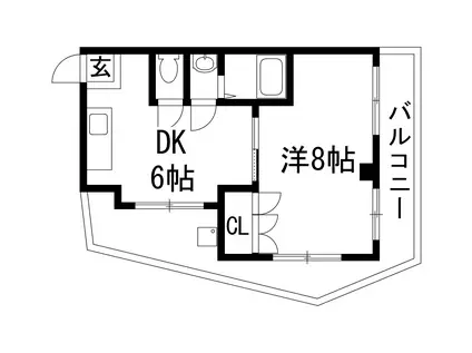 ライフシティサカイ(1DK/3階)の間取り写真