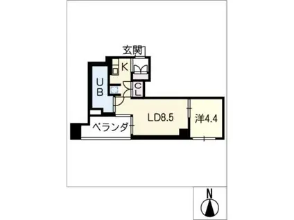 KAGAYAKI SQUARE(1LDK/5階)の間取り写真