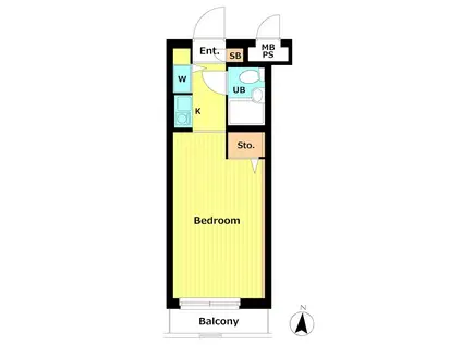 ダイアパレス氷川台(1K/3階)の間取り写真