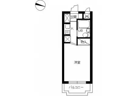 スカイコート横浜大口第2(ワンルーム/3階)の間取り写真