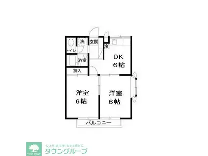 エステートピアM&A(2DK/2階)の間取り写真