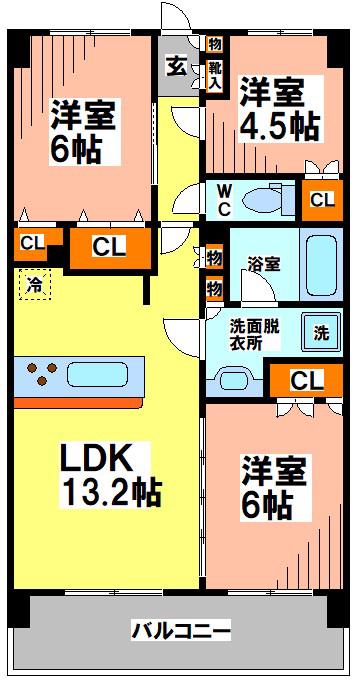 Nステージ東小金井(3LDK/3階)の間取り写真
