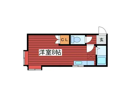 パークサイドヴィラ(1K/2階)の間取り写真